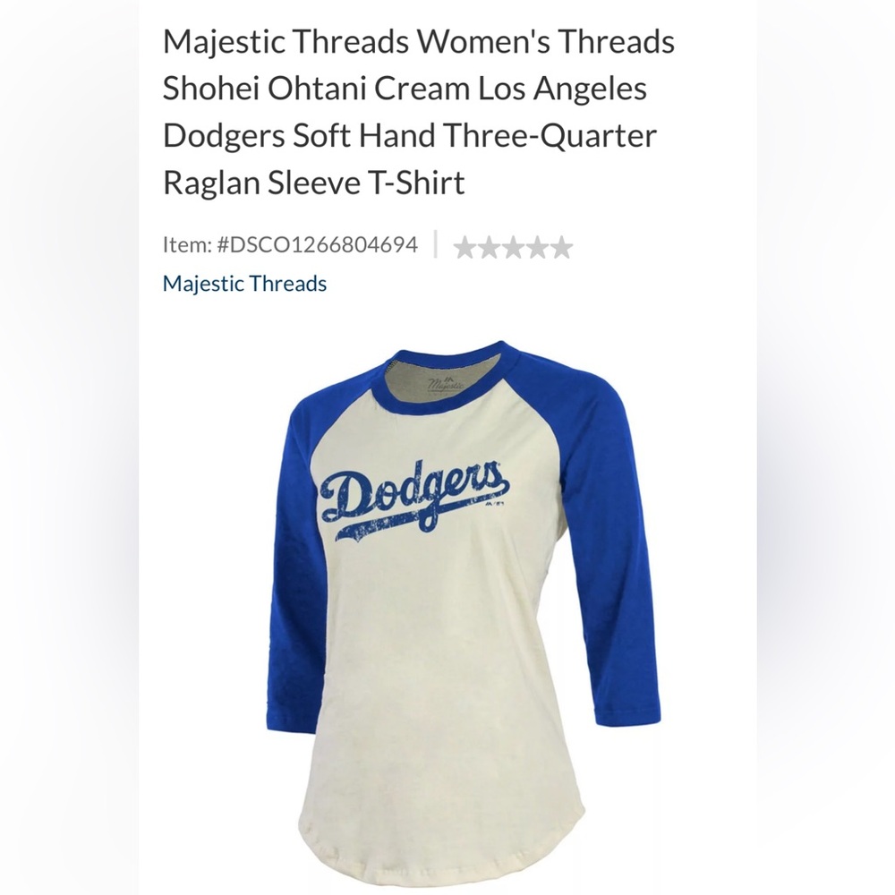 Vintage Majestic Threads Shohei Ohtani Cream Los Angeles Dodgers - Picture 4 of 9